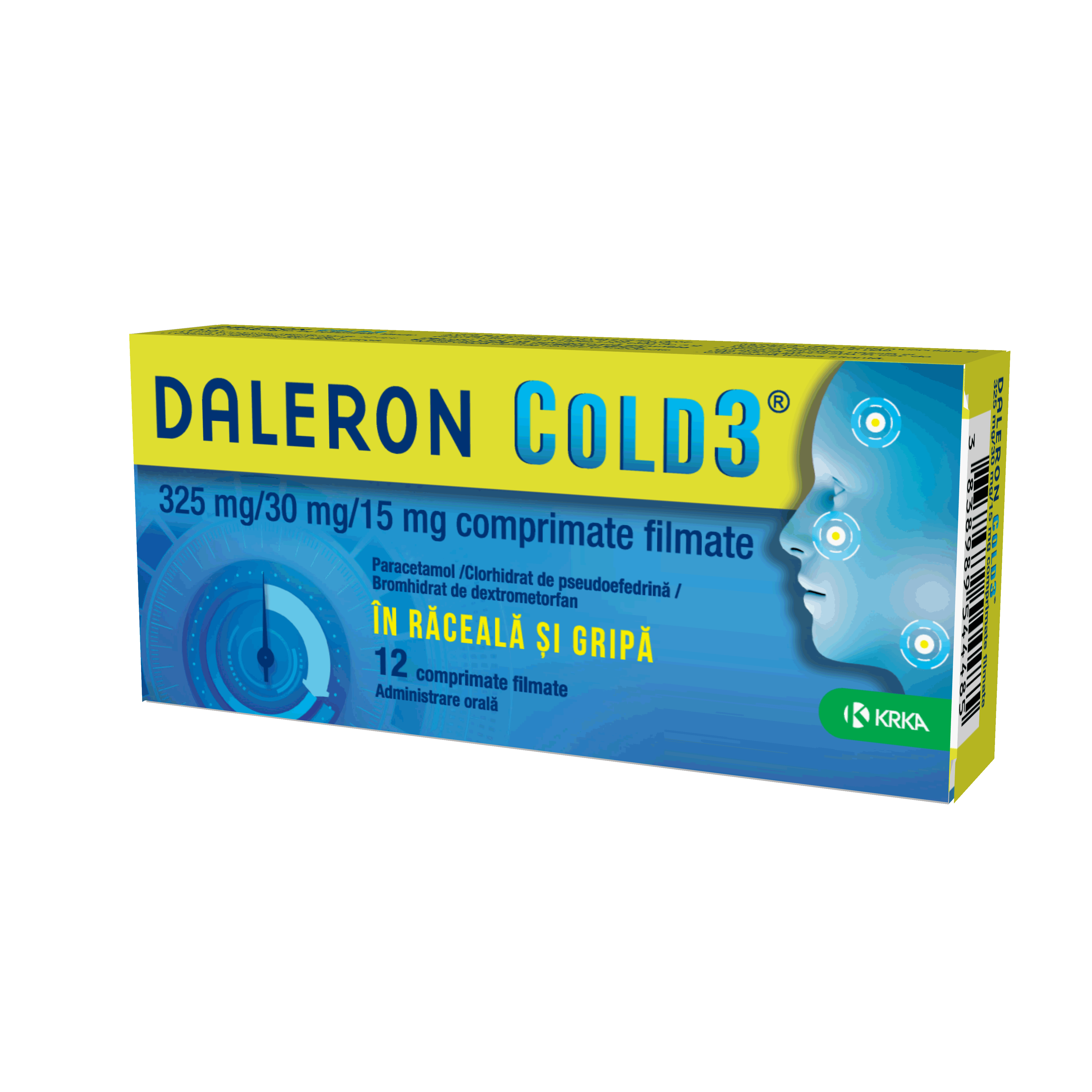 Daleron COLD 3 325 mg/30 mg/15 mg comprimate filmate