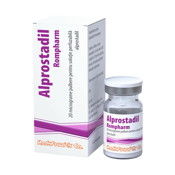 Alprostadil Rompharm 20 mcg pulbere pentru soluţie perfuzabilă
