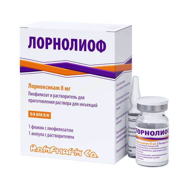 Lornoxicam Rompharm 8 mg / 2 ml pulbere şi solvent pentru soluţie injectabilă