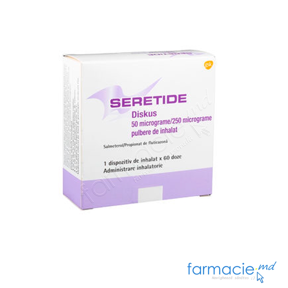 Seretide Diskus 50 mcg/250 mcg/doză / 60 doze pulbere de inhalat