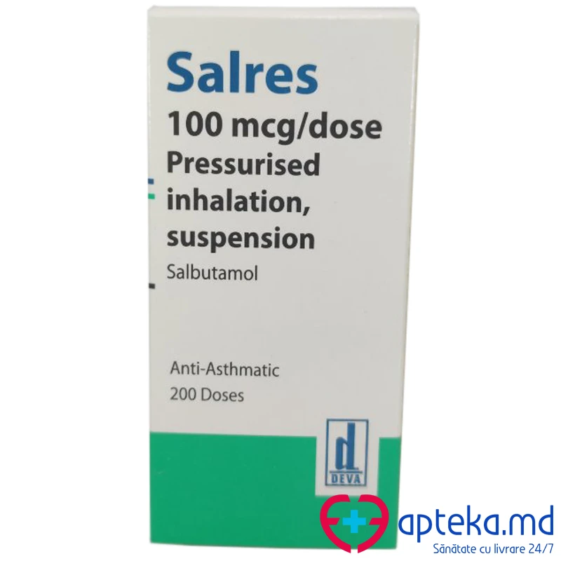 Salres 100 mcg/doză / 200 doze suspensie de inhalat presurizată