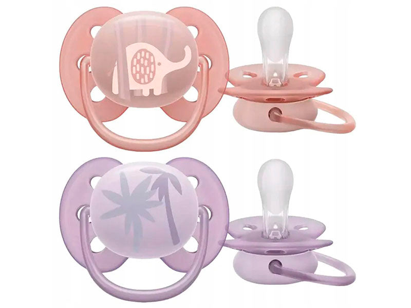 Philips Avent Ultra Soft Suzete din silicon Girl 0-6m 2 buc SCF091/09