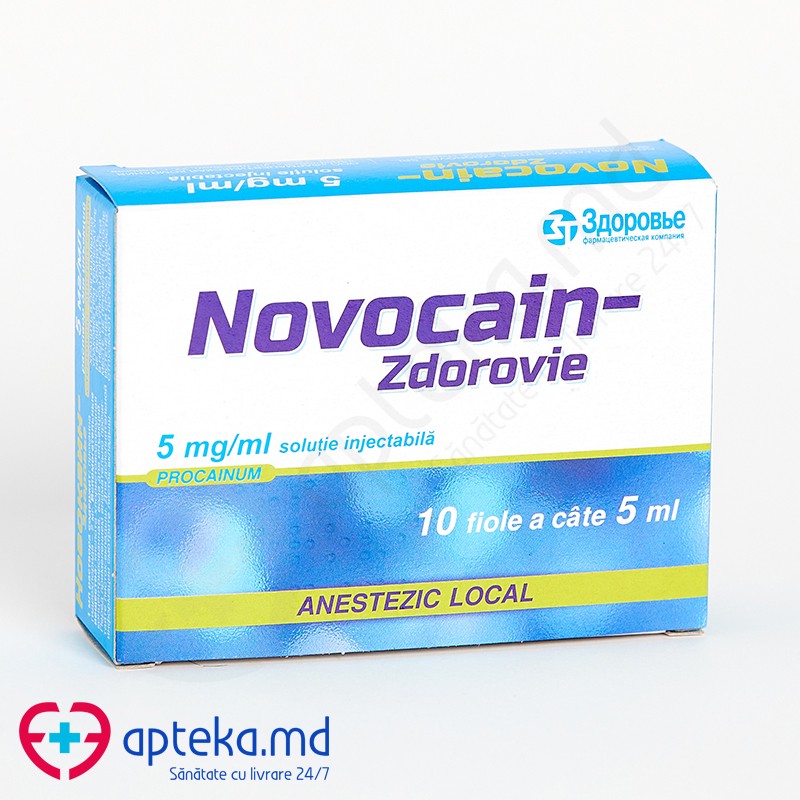 Novocain-Zdorovie 5 mg/ml / 5 ml soluţie injectabilă