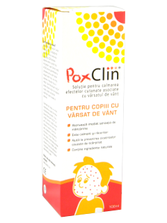 PoxClin solutie pentru calmarea efectelor cutanate asociate cu varsatul de vint spray 100 ml