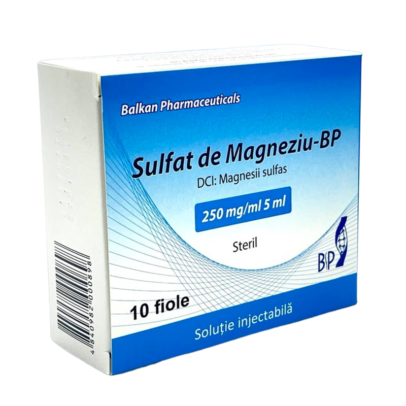 Sulfat de magneziu-BP 250 mg/ml / 5 ml soluţie injectabilă