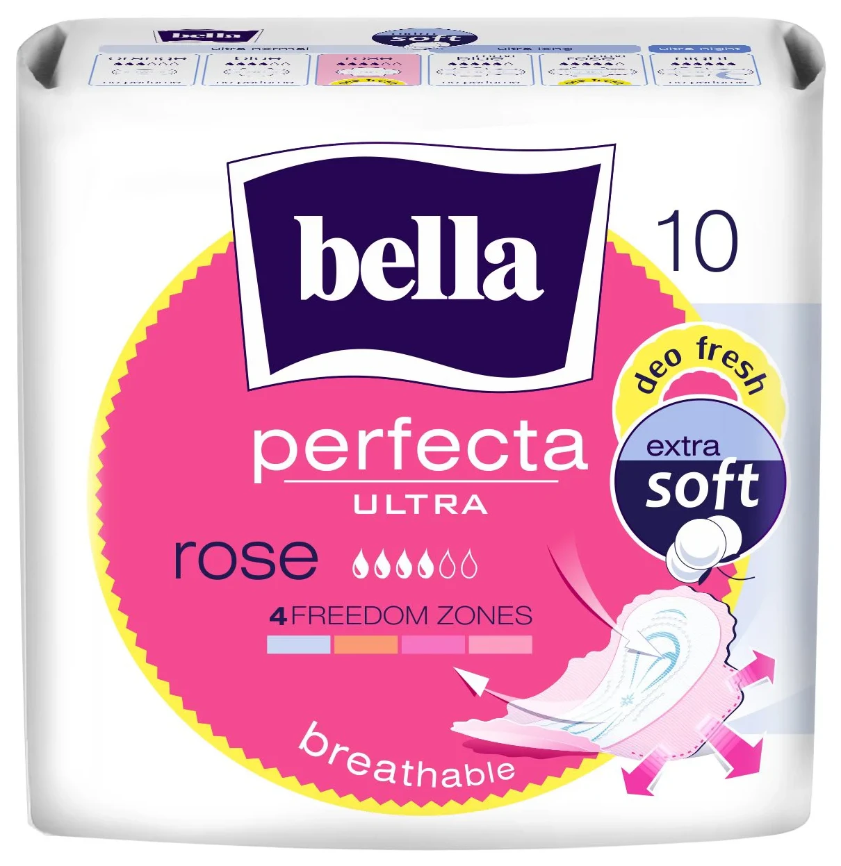 Absorbante Bella Perfecta Slim Rose, 10 buc.