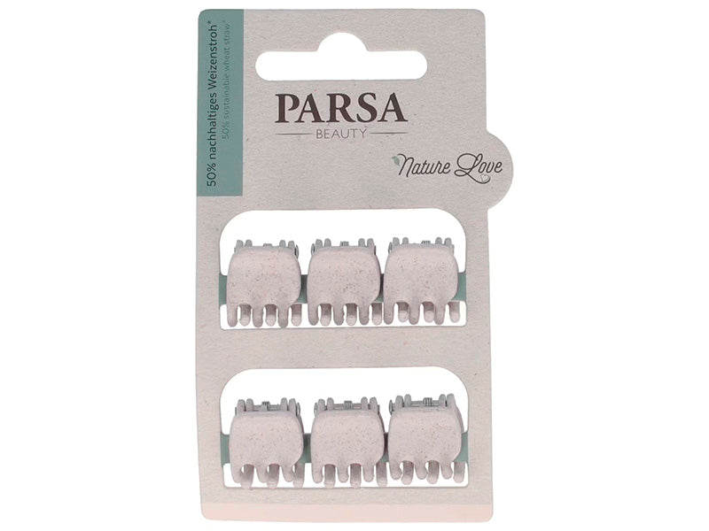 PARSA Beauty Agrafe de par eco paie de grau alb mini 6 buc