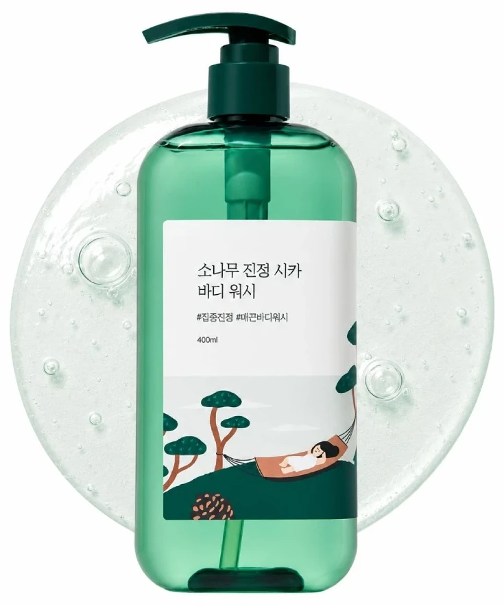 Round Lab Успокаивающий гель для душа с экстрактами сосны и центеллы Round Lab Pine Cica Calming Body Wash