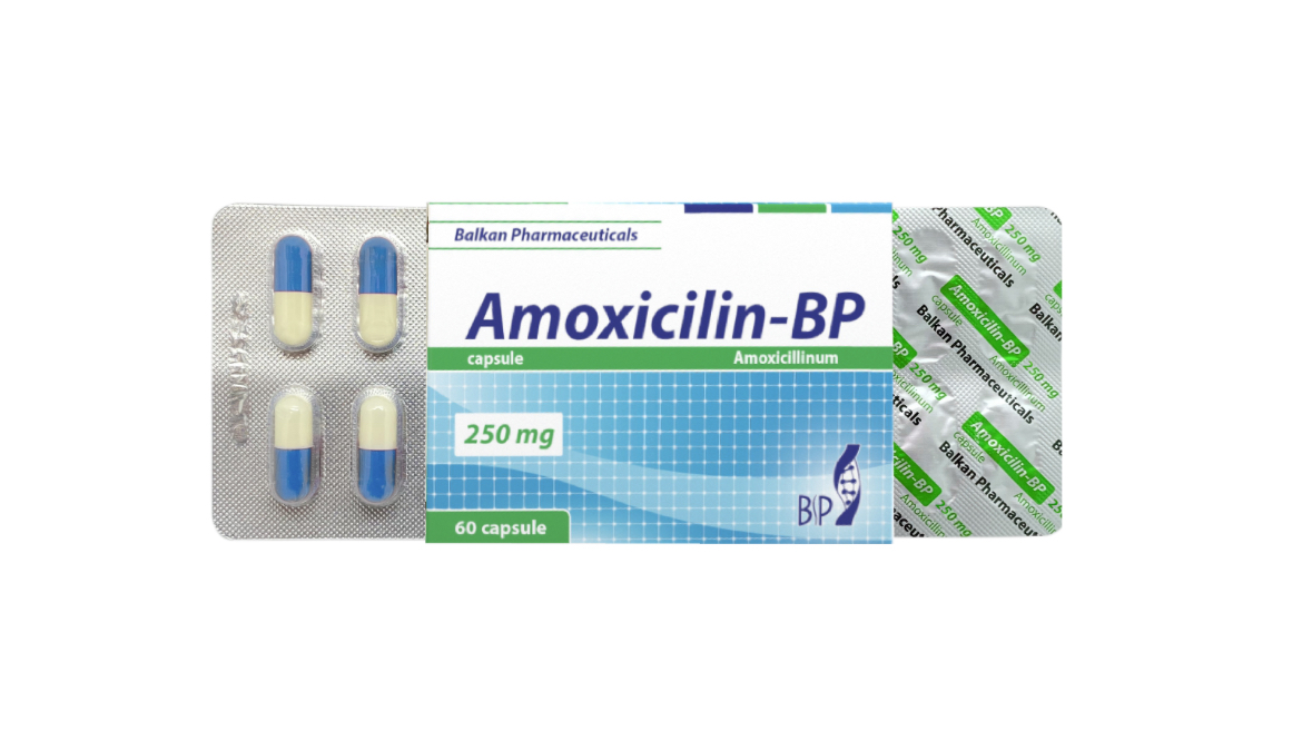 Amoxicilin-BP 250 mg caps.