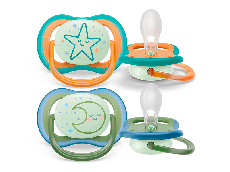 Philips Avent Ultra Air Night Suzete din silicon 18m+ 2 buc fosforisc