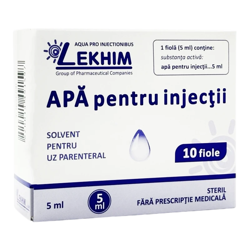 Apă pentru injecții 5 ml solvent pentru uz parenteral