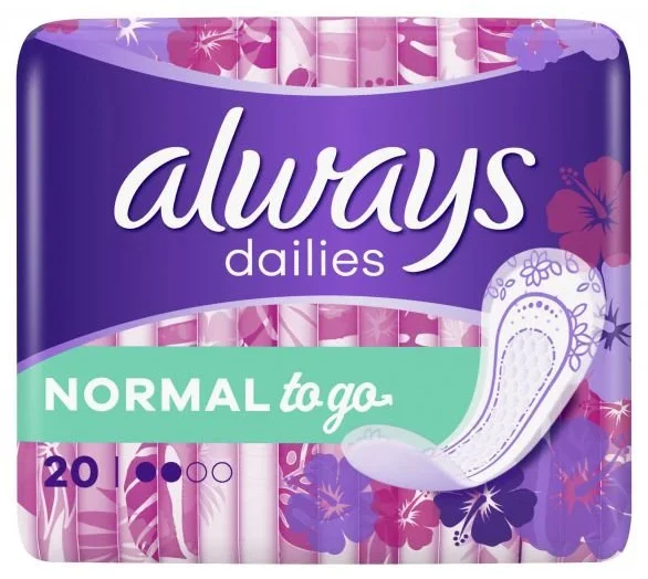 Absorbante zilnice Always Dailies Normal To Go, 20 buc.