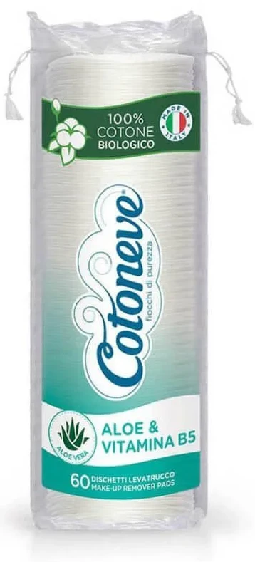 Discuri din bumbac Cotoneve cu Aloe si vitamina B5, 60 buc.