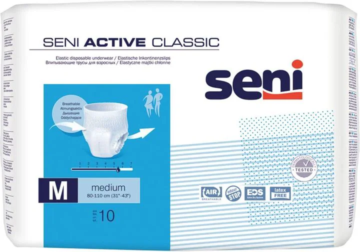 Chiloti absorbanti de unica folosinta Seni Active Classic (marimea M), 10 buc.