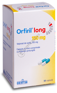Orfiril long 150 mg capsule cu mini-comprimate cu eliberare prelungită