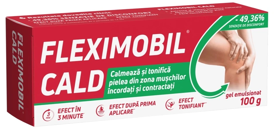 Fleximobil Hot (Cald) gel emulsionat 50 g — efect de încălzire