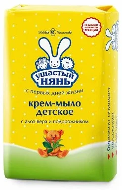 Sapun-crema Ушастый нянь cu aloe vera si patlagina, 90 g