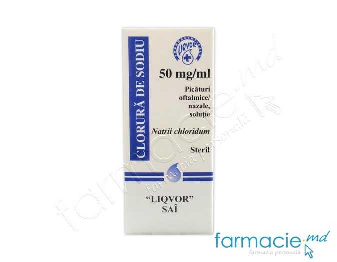 Clorură de sodiu 50 mg/ml / 10 ml picături nazale/oftalmice, soluţie