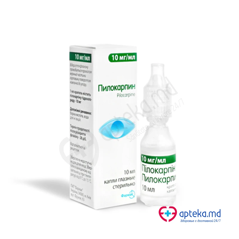 Pilocarpin 10 mg/ml / 10 ml picături oftalmice, soluţie