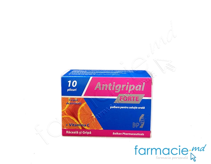 AntiGripal FORTE Cu gust de portocale - pulbere pentru soluţie orală