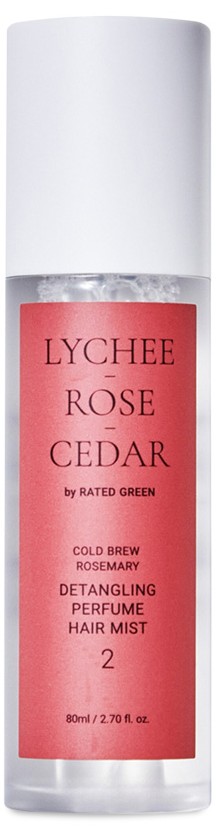 Mist parfumat pentru dezcălcirea părului Rated Green Detangling Perfume Hair Mist 2 Lychee Rose Cedar 80ml