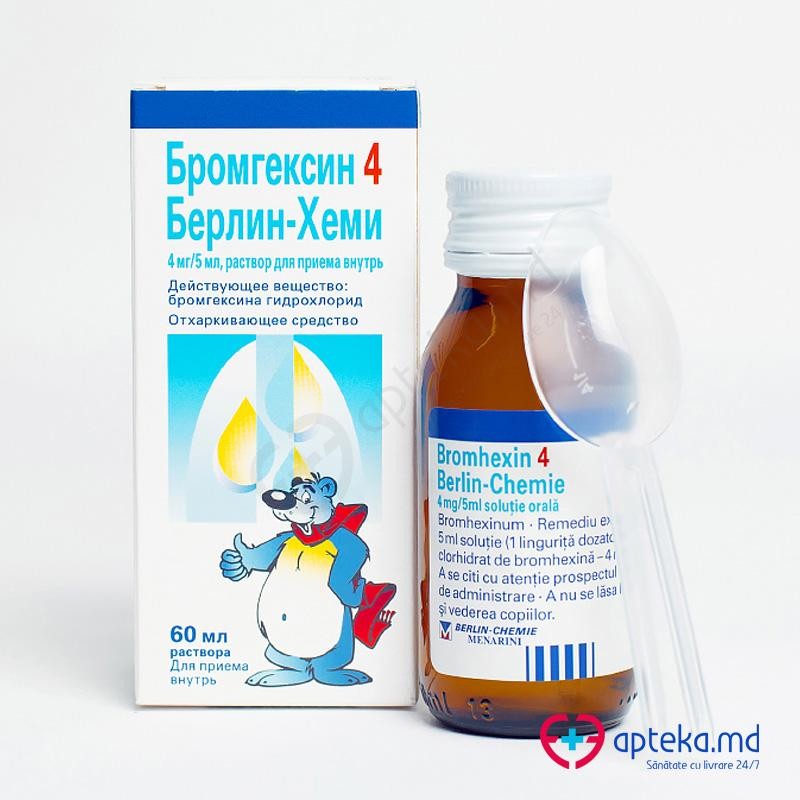 Bromhexin 4 Berlin-Chemie 4 mg/5 ml / 60 ml soluţie orală