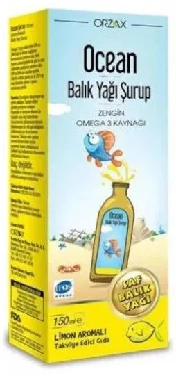 Bioslo Pharma Sirop Orzax Ocean Omega 3 cu aroma de lamaie, 150 ml