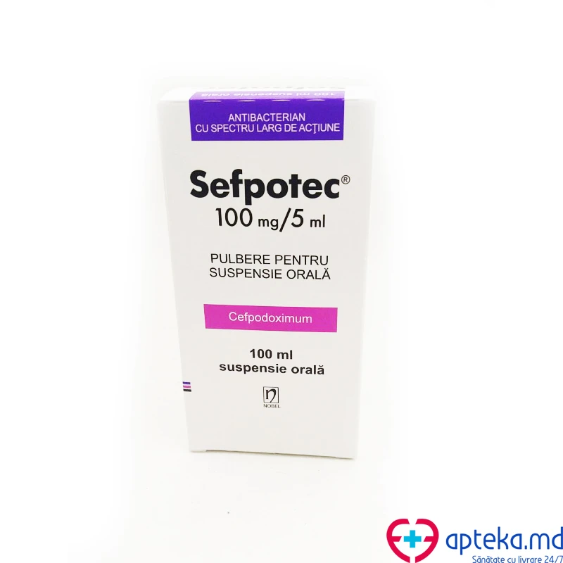 Sefpotec 100 mg/5 ml / 100 ml pulbere pentru suspensie orală