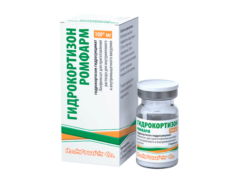 Hidrocortizon Rompharm 100 mg pulbere pentru soluţie injectabilă/perfuzabilă