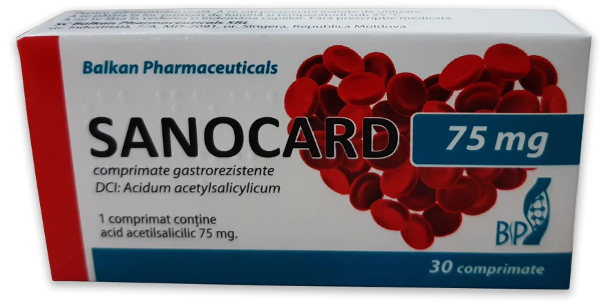 Sanocard 75 mg comprimate gastrorezistente