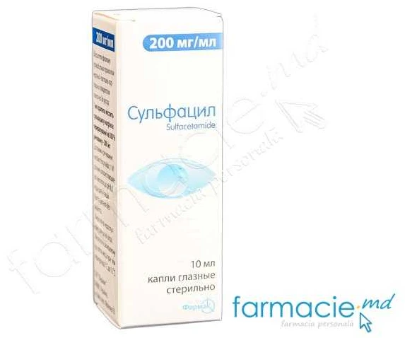 Sulfacil 200 mg/ml / 10 ml picături oftalmice, soluţie
