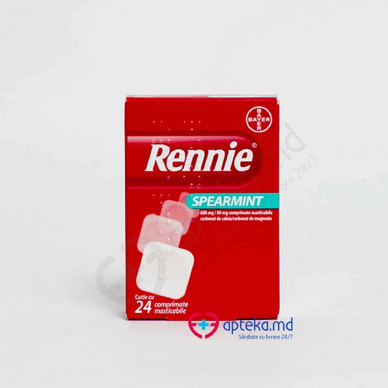 Rennie Spearmint 680 mg/80 mg comprimate masticabile 680 mg/80 mg comprimate masticabile