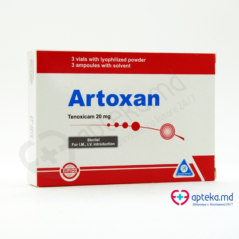 Artoxan 20 mg / 2 ml pulbere şi solvent pentru soluţie injectabilă