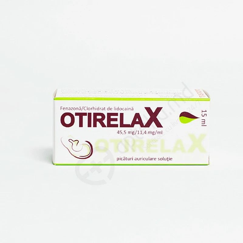 Otirelax 45,5 mg/11,4 mg/ml / 15 ml picături auriculare, soluţie