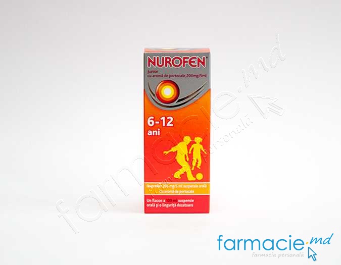 Nurofen Junior cu aromă de portocale 40 mg/ml / 100 ml suspensie orală