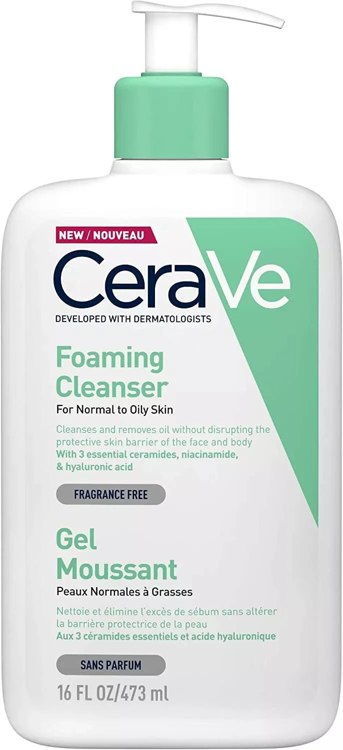 Gel de curatare spumant pentru piele normal-grasa CeraVe, 473 ml