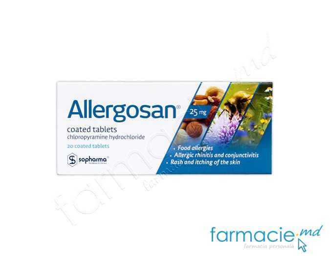 Allergosan 25 mg drajeuri