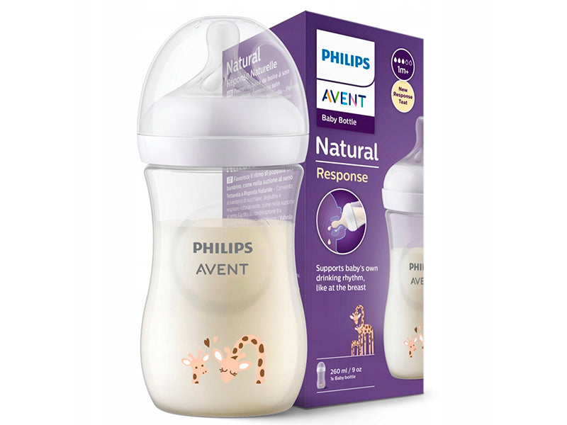 Philips Avent Natural Response Biberon din plastic Deco Girafe +1 lun 260 ml
