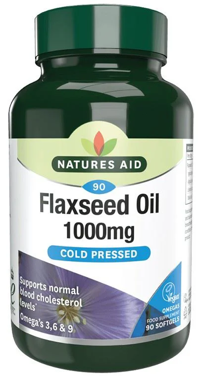 Natures Aid Supliment alimentar Omega 3, 6, 9 VEGAN (din seminte de in) Nature's Aid, 90 capsule
