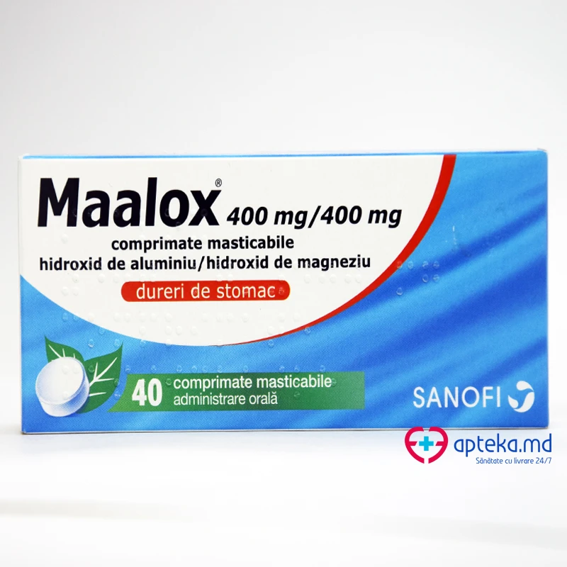 Maalox 400 mg/400 mg comprimate masticabile