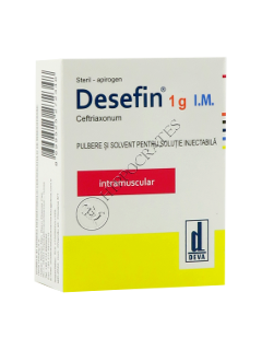 Desefin 1 g IV 1000 mg / 10 ml pulbere şi solvent pentru soluţie injectabilă/perfuzabilă