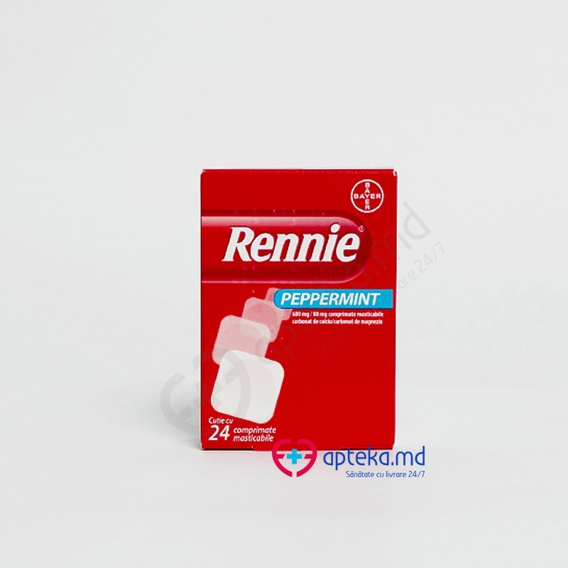 Rennie Peppermint 680 mg/80 mg comprimate masticabile 680 mg/80 mg comprimate masticabile