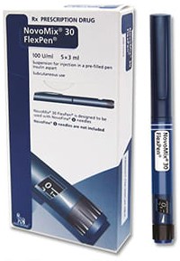 NovoMix 30 FlexPen 100 UA/ml / 3 ml suspensie injectabilă în stilou injector preumplut