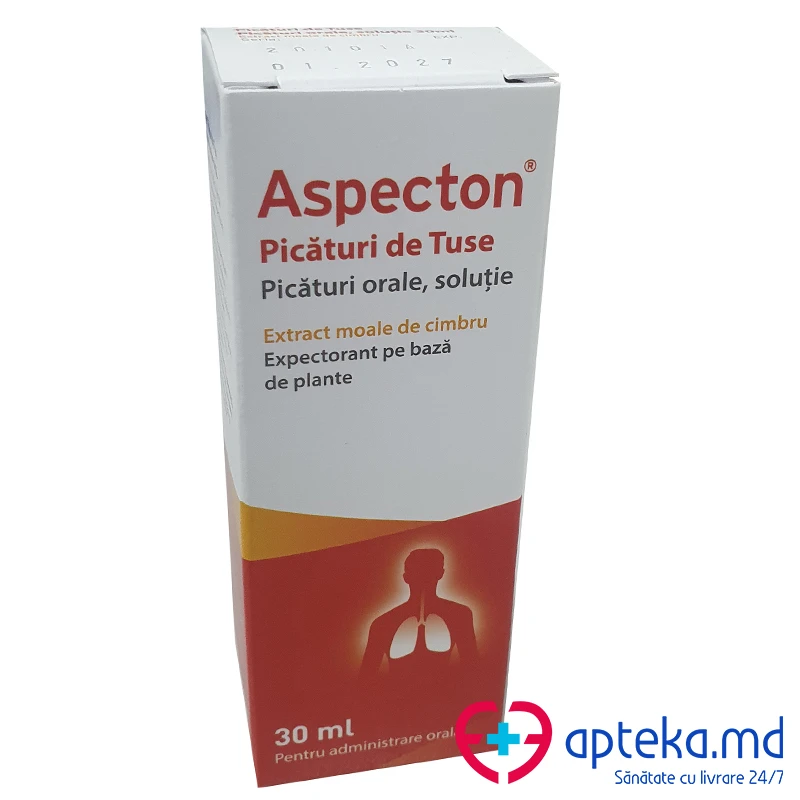 Aspecton Picături de Tuse 4,23 g/10 ml / 30 ml picături orale, soluţie