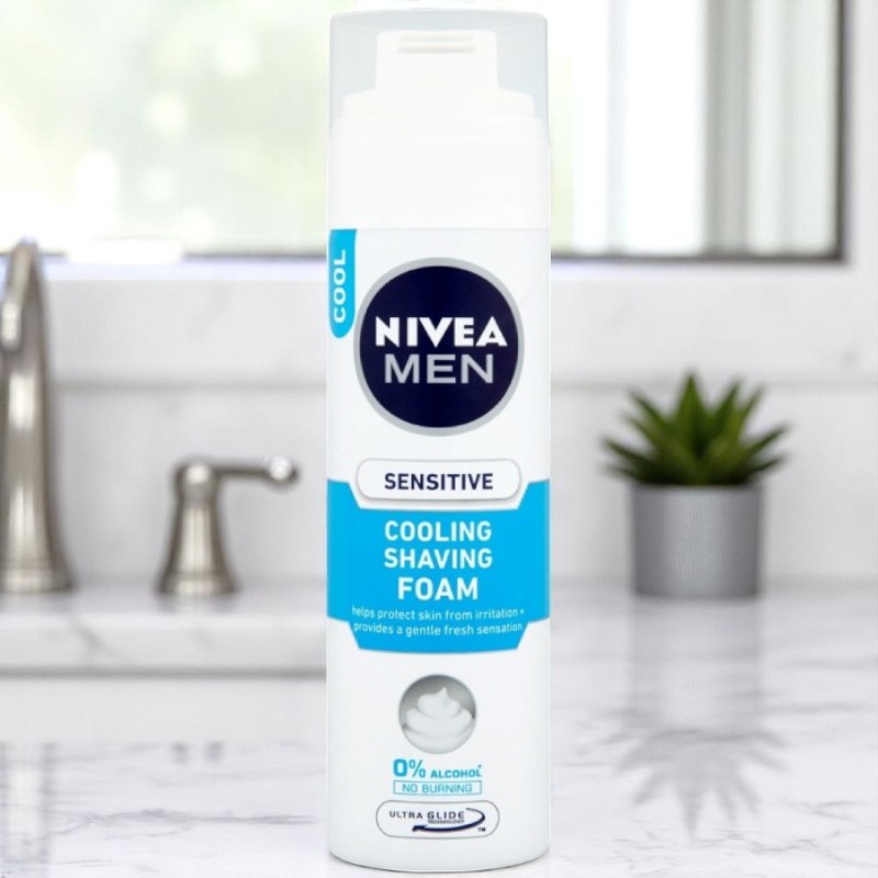 Spuma pentru ras Nivea, Sensitive Cooling, 200 ml