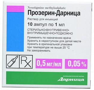 Prozerin-Darniţa 0.5 mg/ml / 1 ml soluţie injectabilă