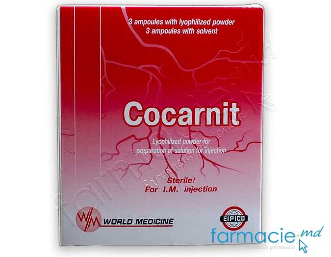 Cocarnit 2 ml pulbere şi solvent pentru soluţie injectabilă