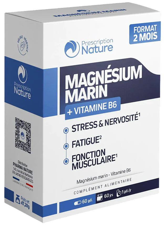 Magneziu marin 300 + Vitamina B6 Pharma Nature, 60 capsule