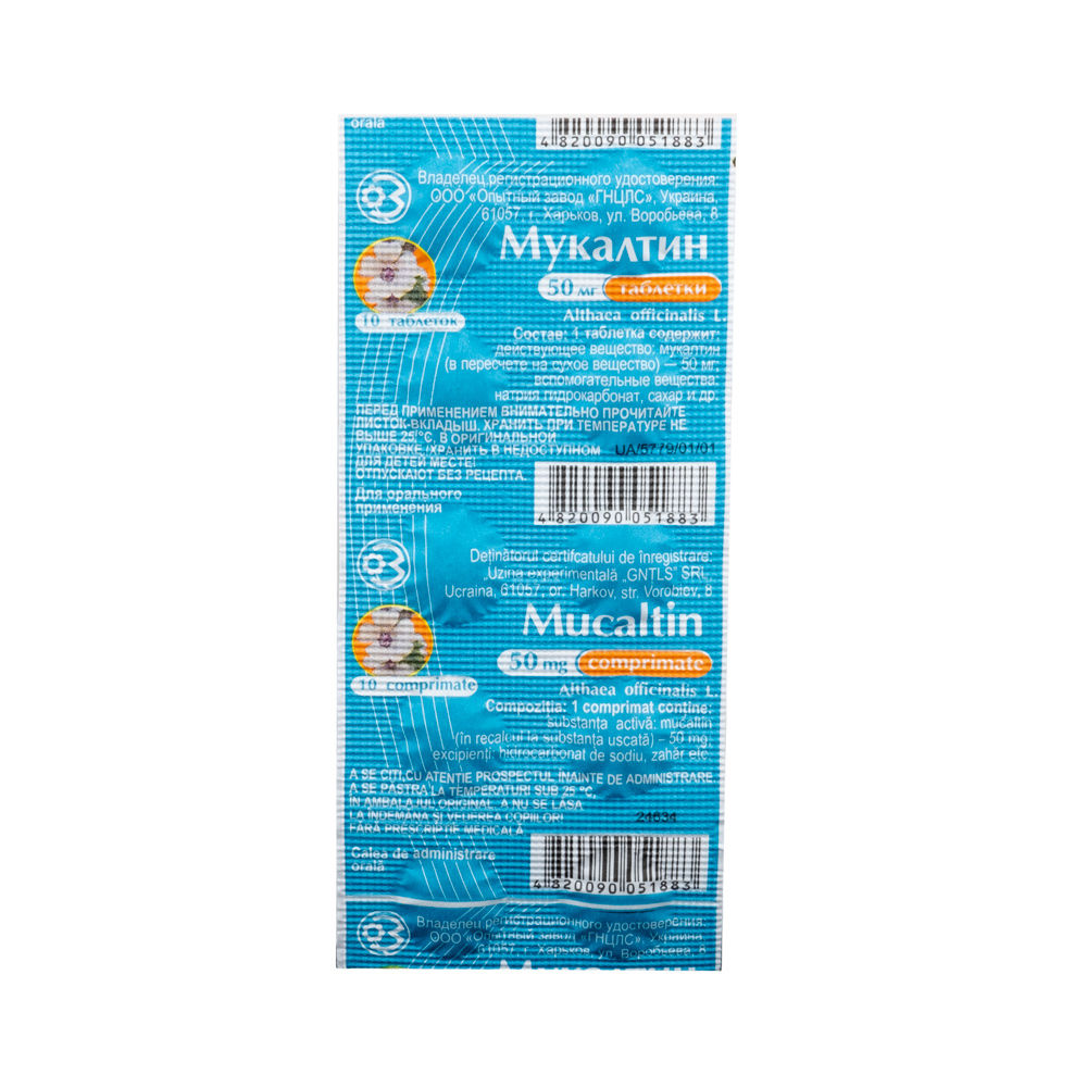 Mucaltin 50 mg comprimate