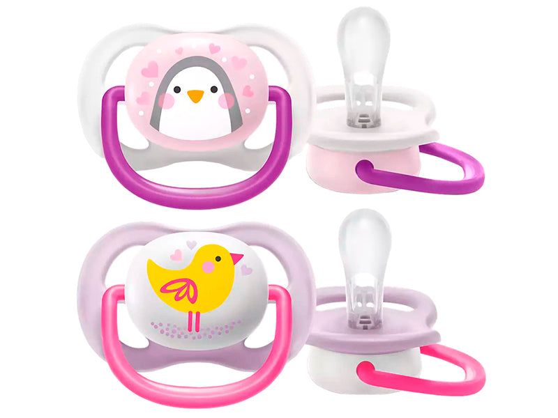 Philips Avent Ultra Air Suzete din silicon Girl 0-6m 2 buc SCF080/06